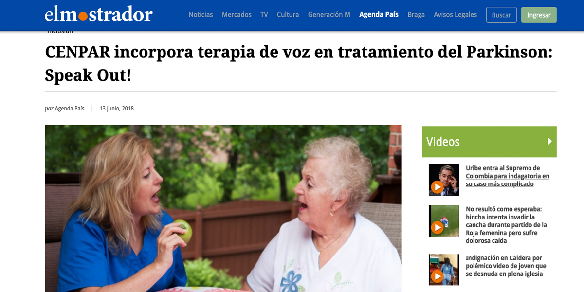 CENPAR incorpora terapia de voz en tratamiento del Parkinson: Speak Out!