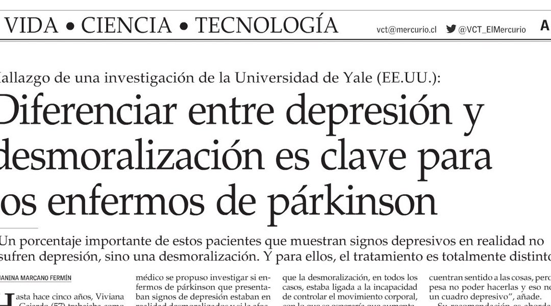 Depresión y desmoralización: clave para el Parkinson